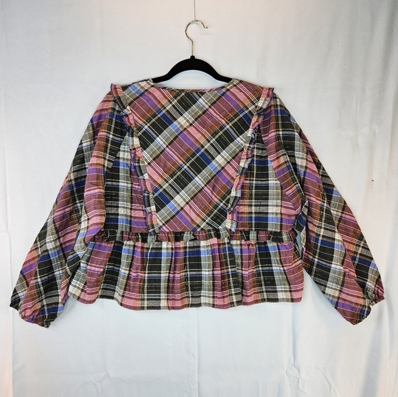 Veronica Beard Multicolor Plaid Blouse - Picture 10 of 16